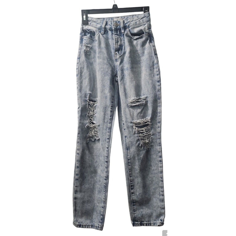 Rue 21 Distressed Jeans Acid Wash Ripped Denim High Waist Casual Pants Size 0